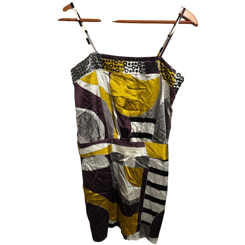 Marciano Silk‎ Mini Dress Spaghetti Straps and Sequined Trim Women's Size XS